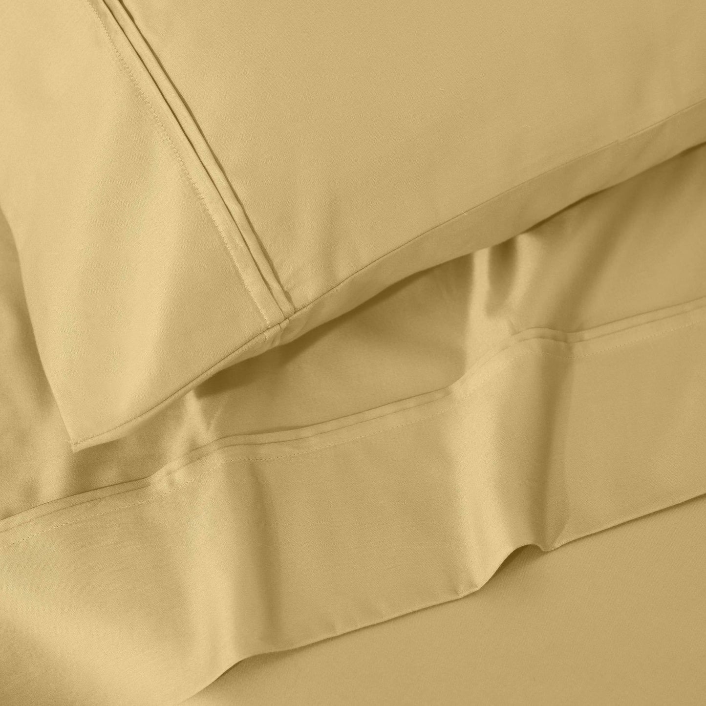 Jeu de draps uni en coton égyptien supérieur, 1200 fils, respectueux de l'environnement.