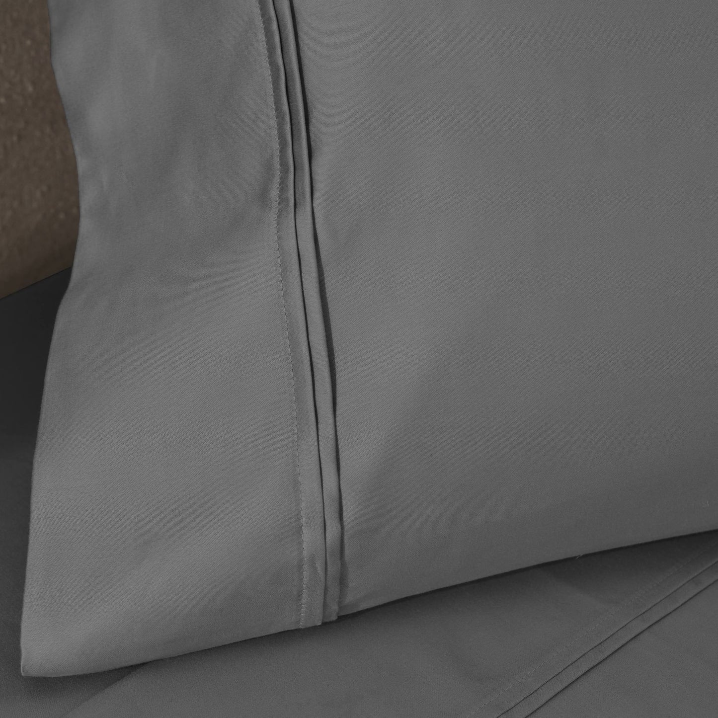 Jeu de draps uni en coton égyptien supérieur, 1200 fils, respectueux de l'environnement.