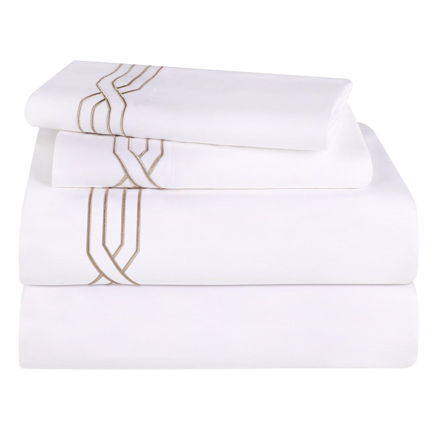 Jeu de draps uni en coton égyptien supérieur, 1200 fils, respectueux de l'environnement.