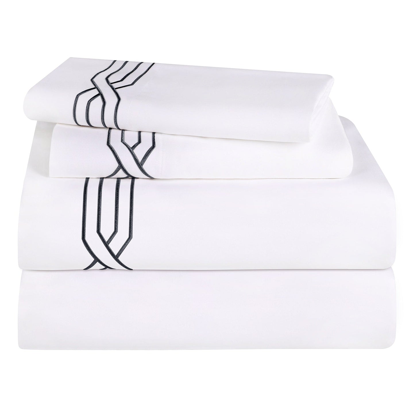 Jeu de draps uni en coton égyptien supérieur, 1200 fils, respectueux de l'environnement.