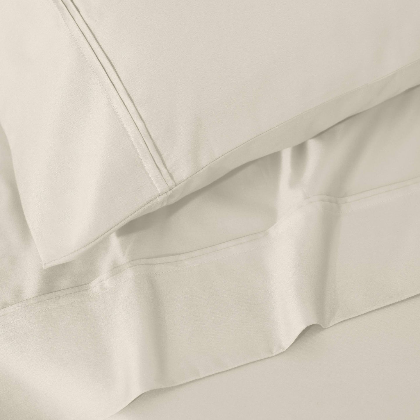 Jeu de draps uni en coton égyptien supérieur, 1200 fils, respectueux de l'environnement.