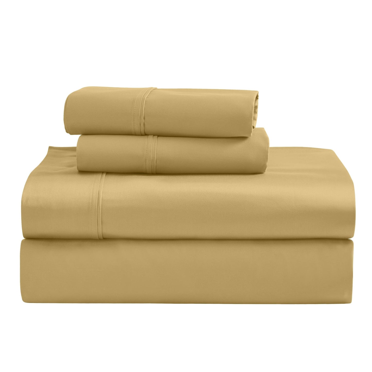 Jeu de draps uni en coton égyptien supérieur, 1200 fils, respectueux de l'environnement.