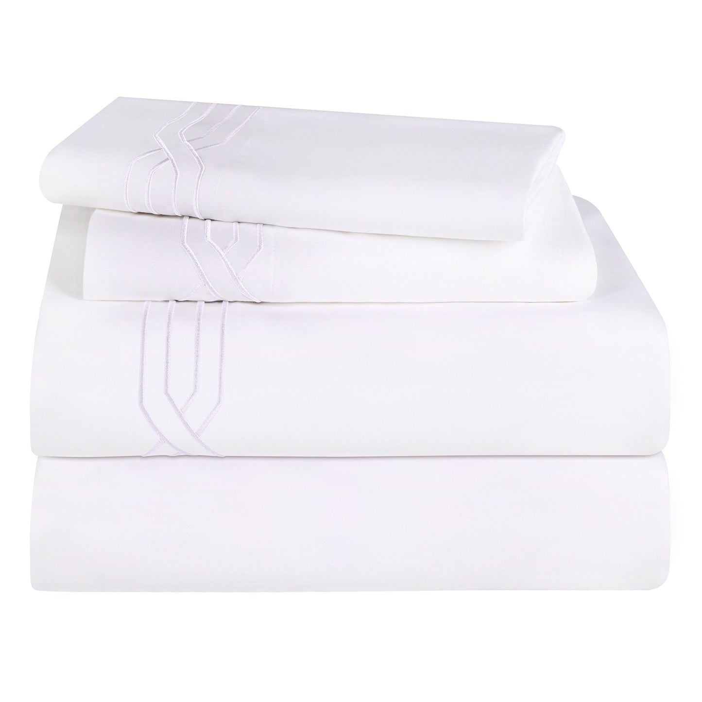 Jeu de draps uni en coton égyptien supérieur, 1200 fils, respectueux de l'environnement.