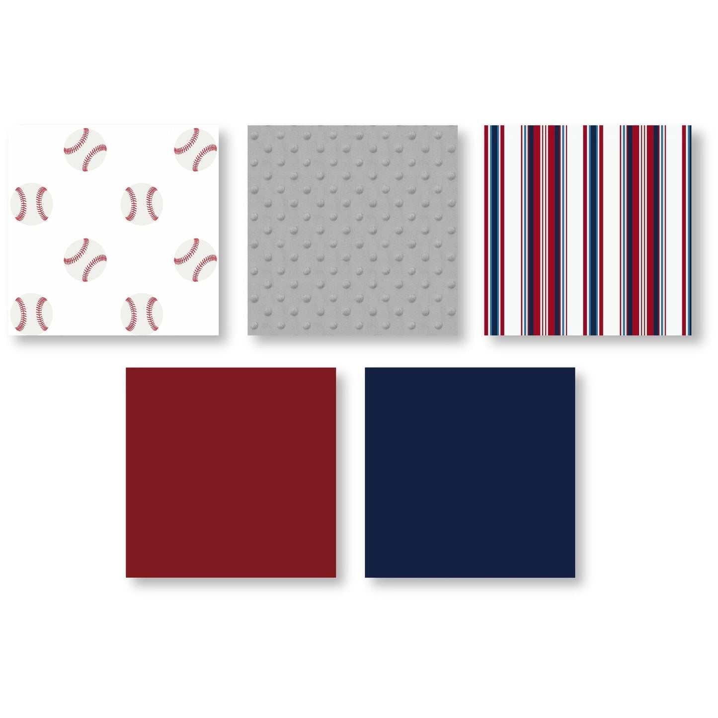 Sweet Jojo Designs Ensemble de Couette 3 Pièces pour Garçon, Motif Baseball, Rouge, Blanc et Bleu, Collection Sport, Taille Double/Queen