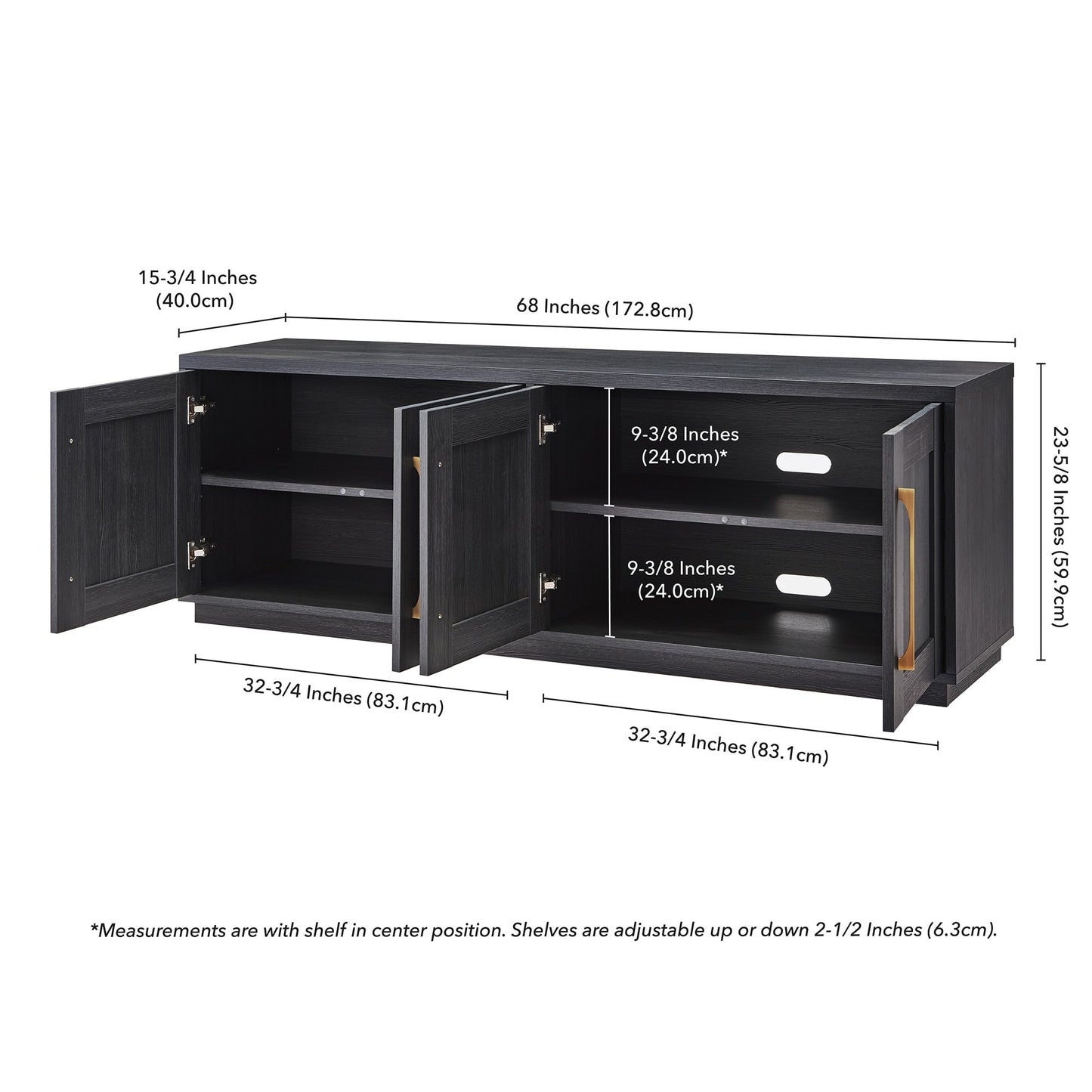 Meuble TV rectangulaire Tillman pour téléviseurs jusqu'à 75 pouces