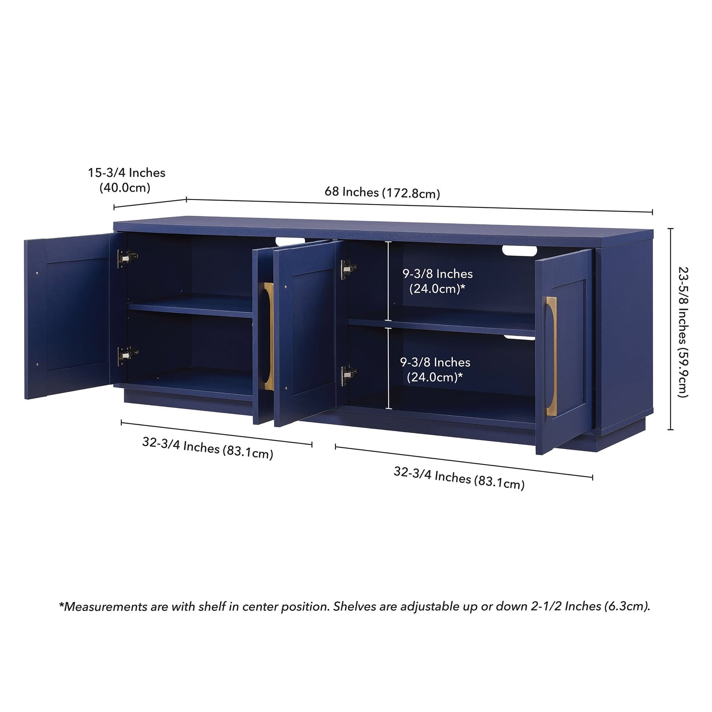 Meuble TV rectangulaire Tillman pour téléviseurs jusqu'à 75 pouces