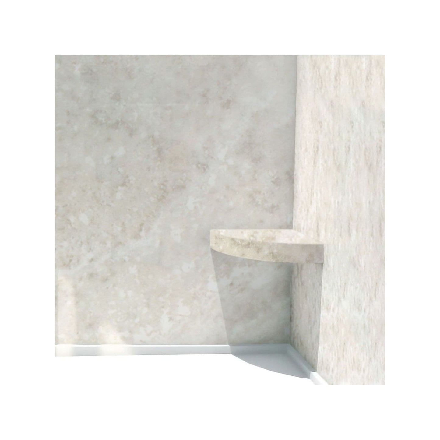 Transolid Studio, siège de douche d'angle mural en surface solide, 14 po x 14 po - 14,5 x 14,25 x 3