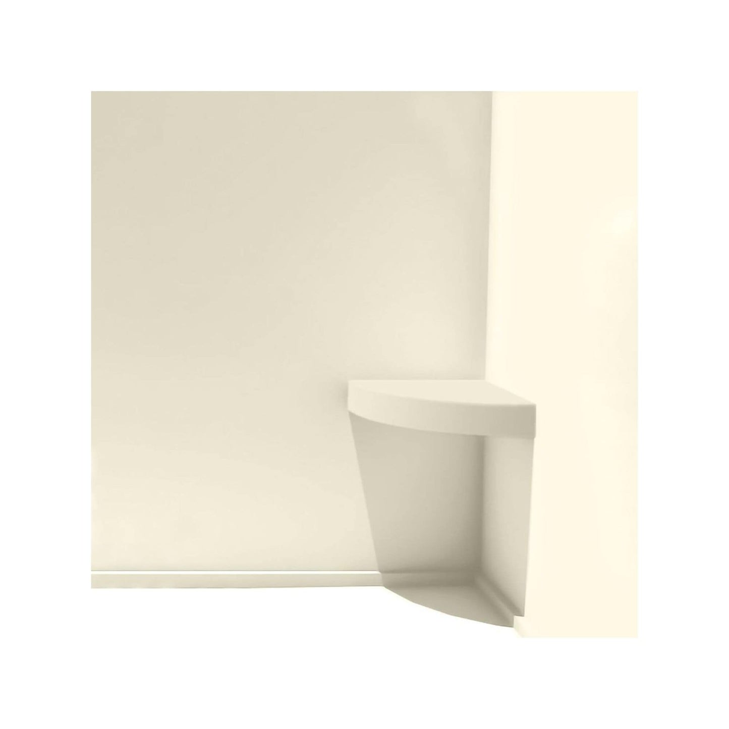 Transolid Studio, siège de douche d'angle mural en surface solide, 14 po x 14 po - 14,5 x 14,25 x 3