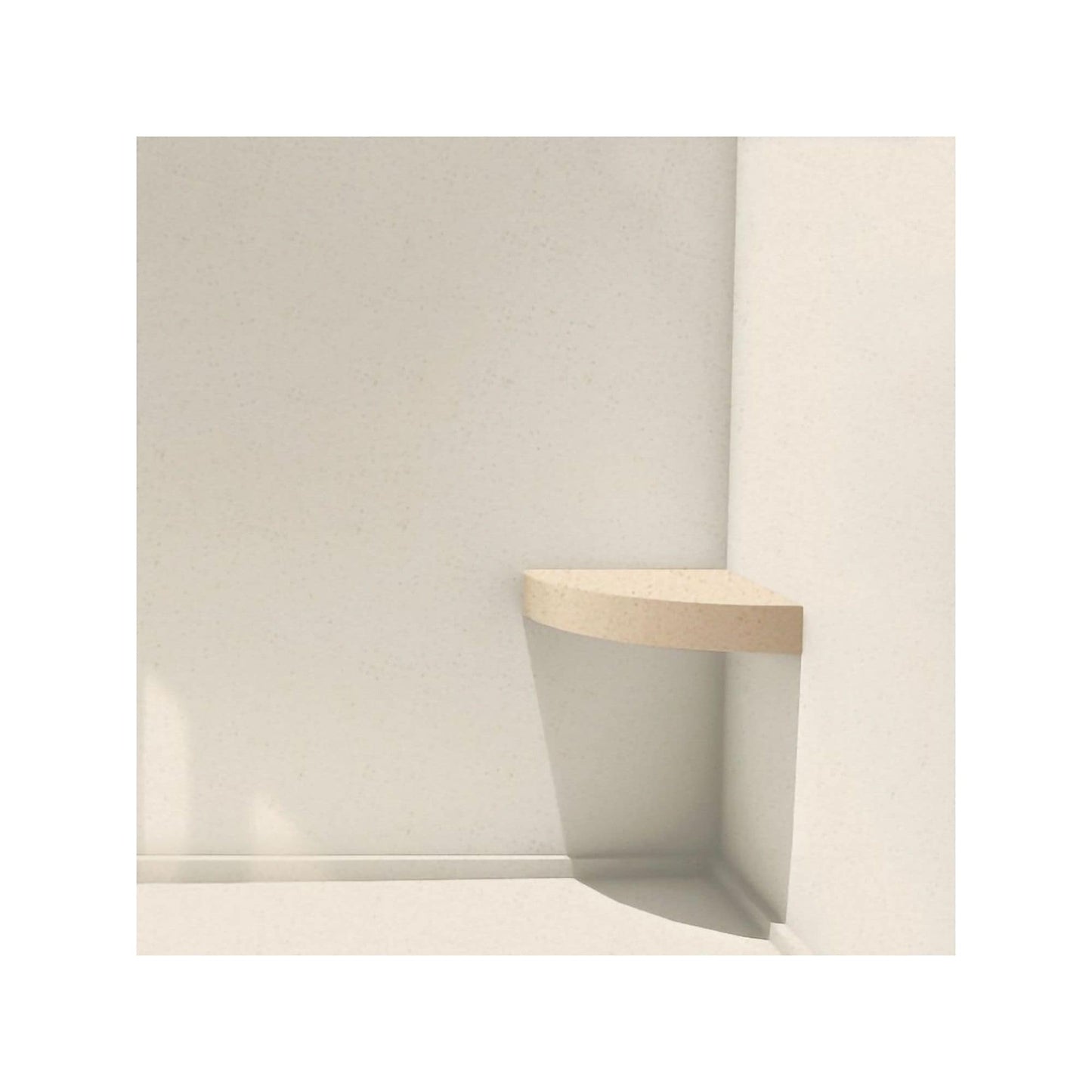 Transolid Studio, siège de douche d'angle mural en surface solide, 14 po x 14 po - 14,5 x 14,25 x 3