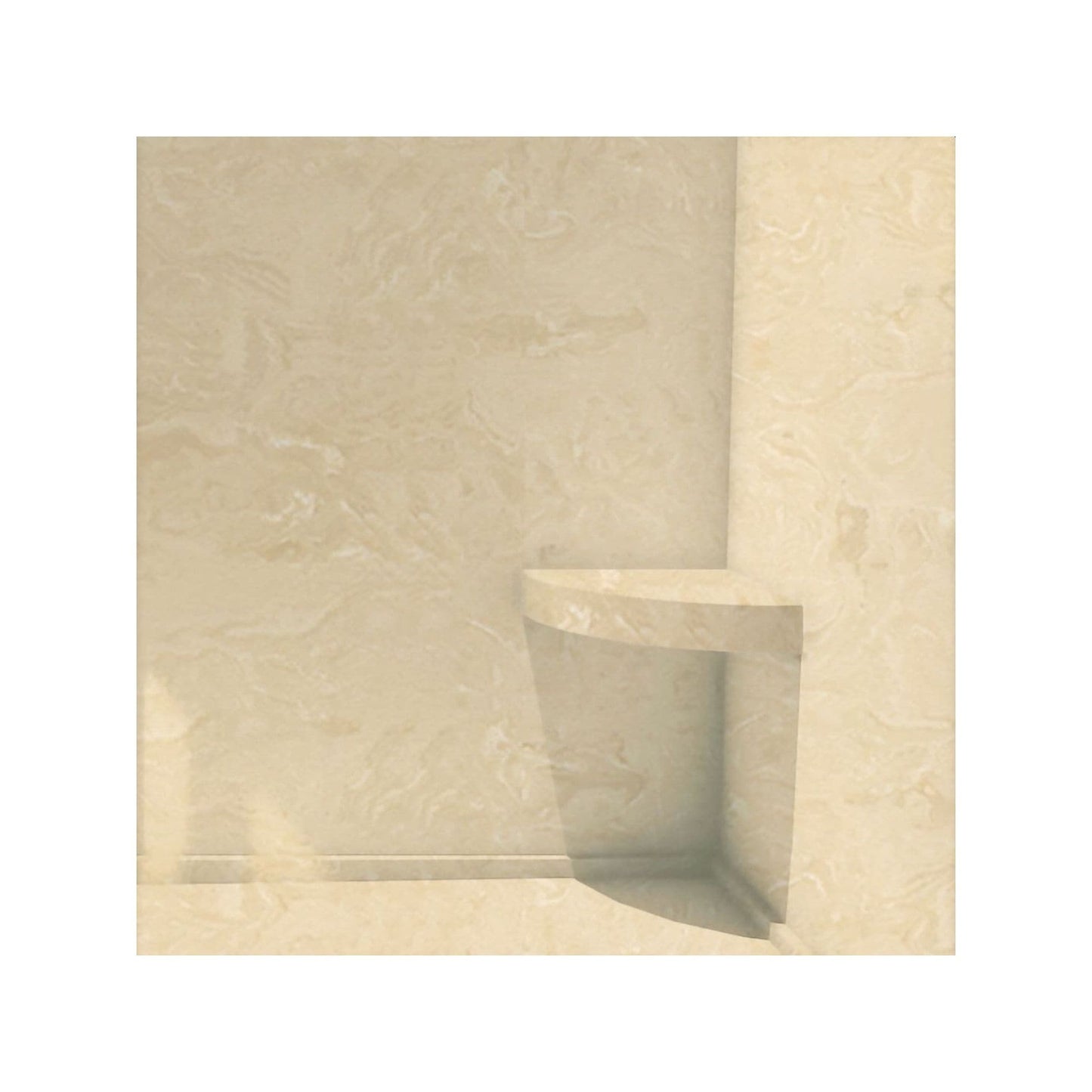 Transolid Studio, siège de douche d'angle mural en surface solide, 14 po x 14 po - 14,5 x 14,25 x 3