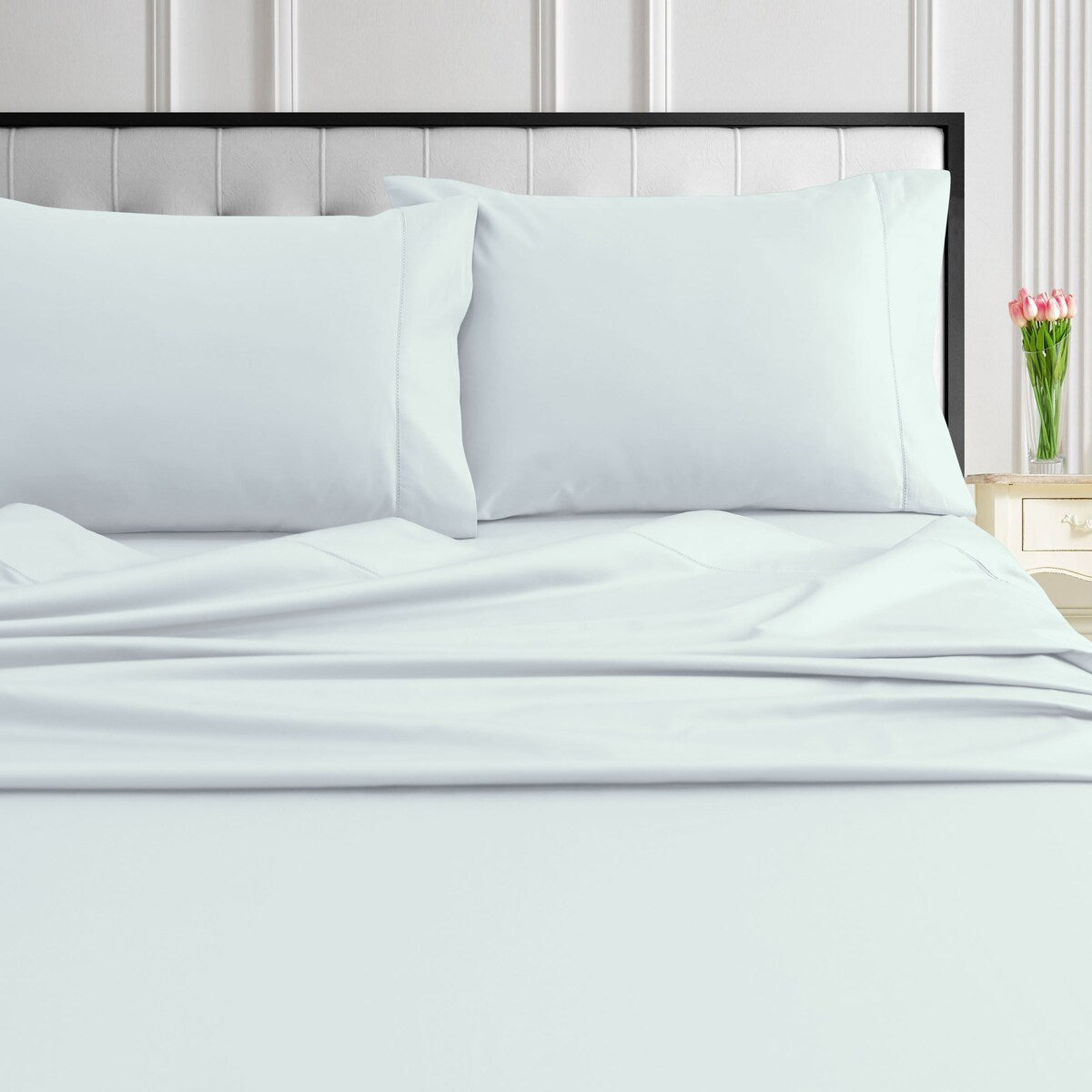 Jeu de draps en coton égyptien 1000 fils avec poches extra-profondes de Tribeca Living