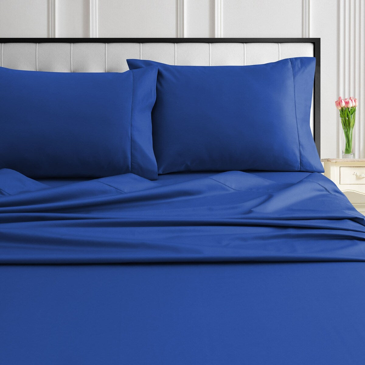 Jeu de draps en coton égyptien 1000 fils avec poches extra-profondes de Tribeca Living