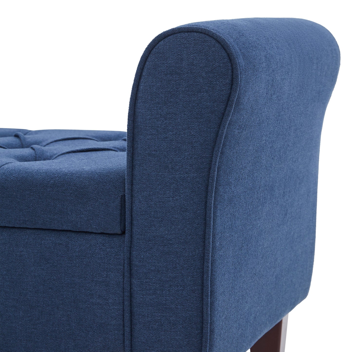 Banc de rangement capitonné, banc avec accoudoirs, banc d'entrée avec couvercle à rabat, 50,4 pouces.