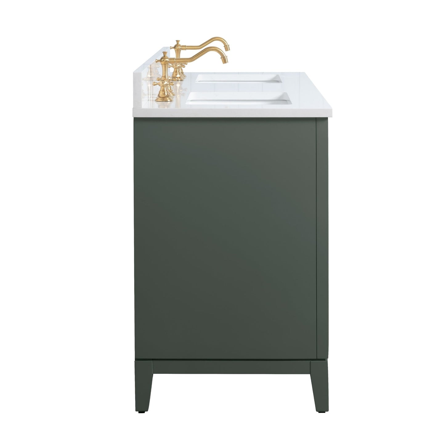 Meuble-lavabo Art pour salle de bain avec lavabo en céramique et plan de travail en marbre composite.
