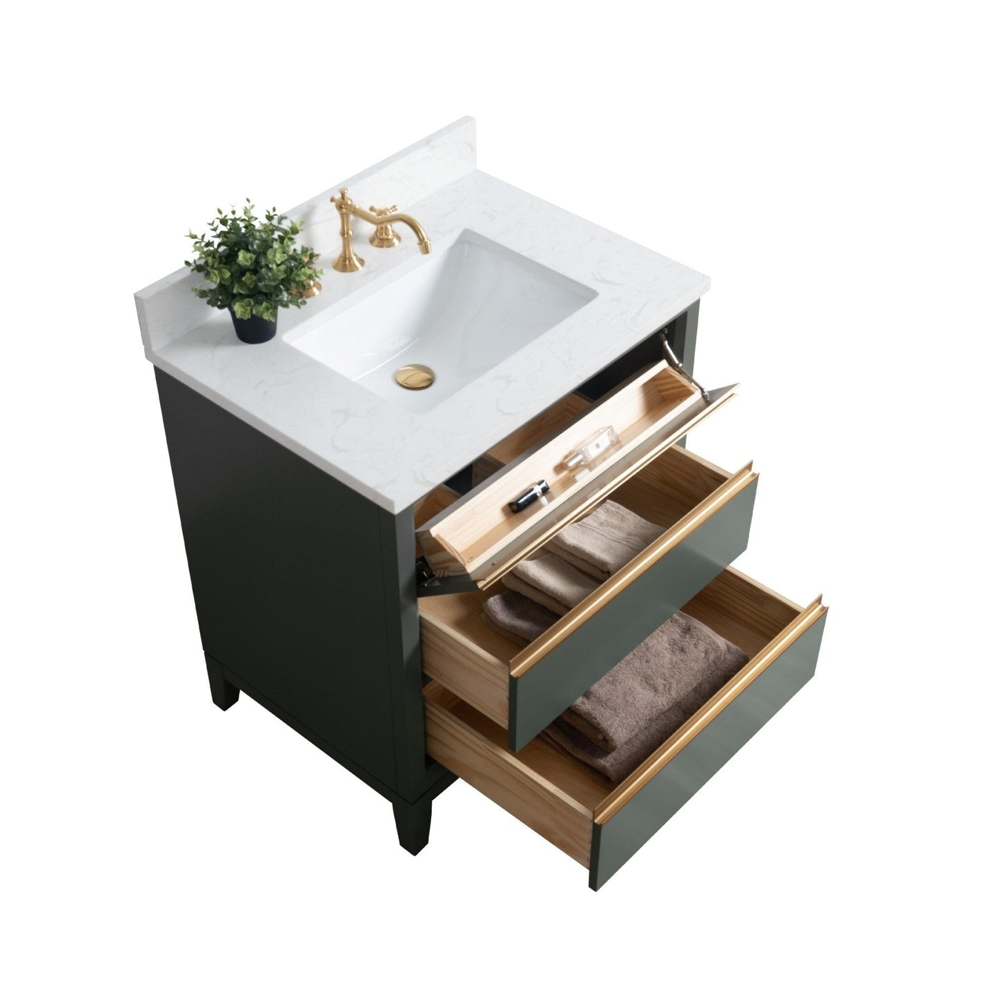 Meuble-lavabo Art pour salle de bain avec lavabo en céramique et plan de travail en marbre composite.