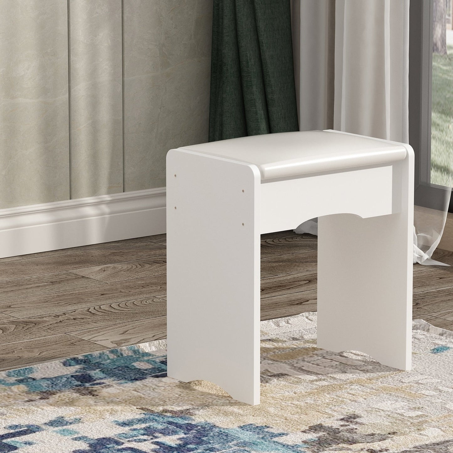 Coiffeuse avec miroir et lampe, table de maquillage avec tabouret pour la maison