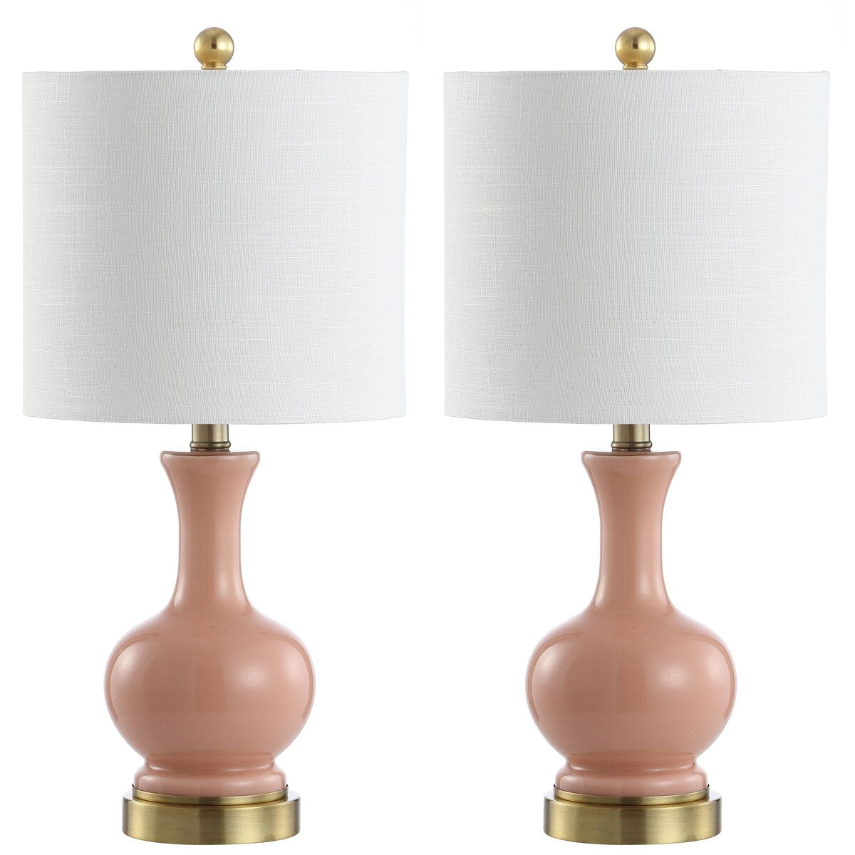 Lampe de table LED Vermont 22 en verre et métal, blanche (lot de 2) par JONATHAN Y