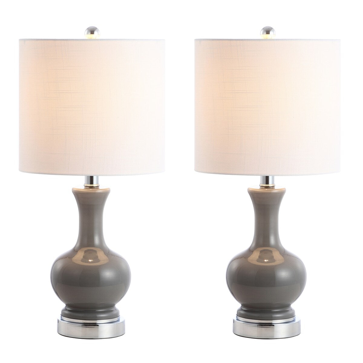 Lampe de table LED Vermont 22 en verre et métal, blanche (lot de 2) par JONATHAN Y
