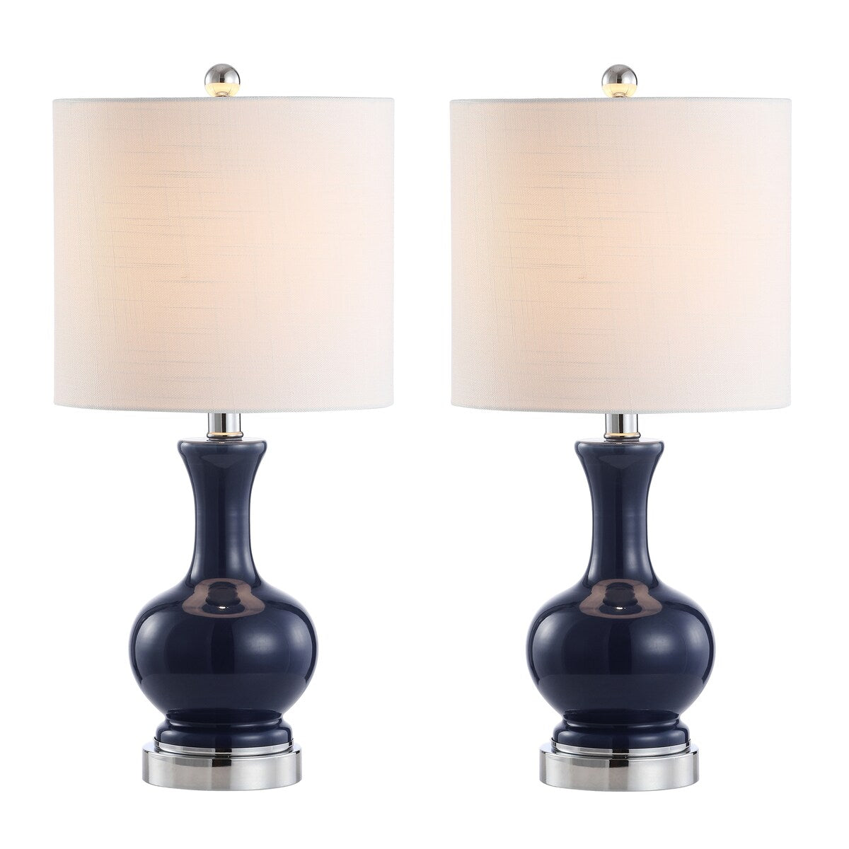Lampe de table LED Vermont 22 en verre et métal, blanche (lot de 2) par JONATHAN Y