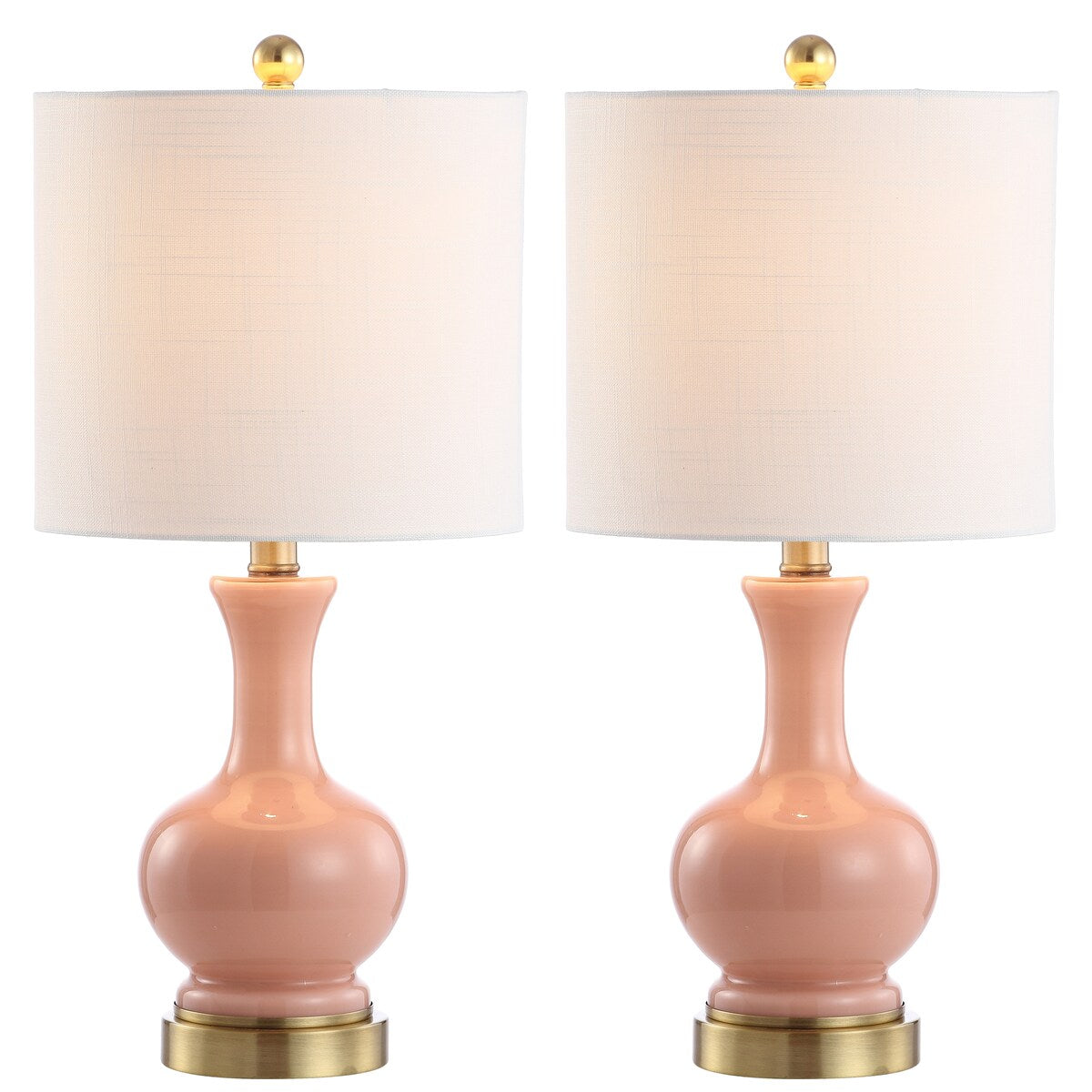 Lampe de table LED Vermont 22 en verre et métal, blanche (lot de 2) par JONATHAN Y