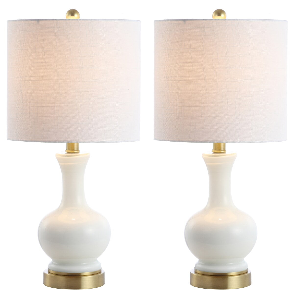 Lampe de table LED Vermont 22 en verre et métal, blanche (lot de 2) par JONATHAN Y