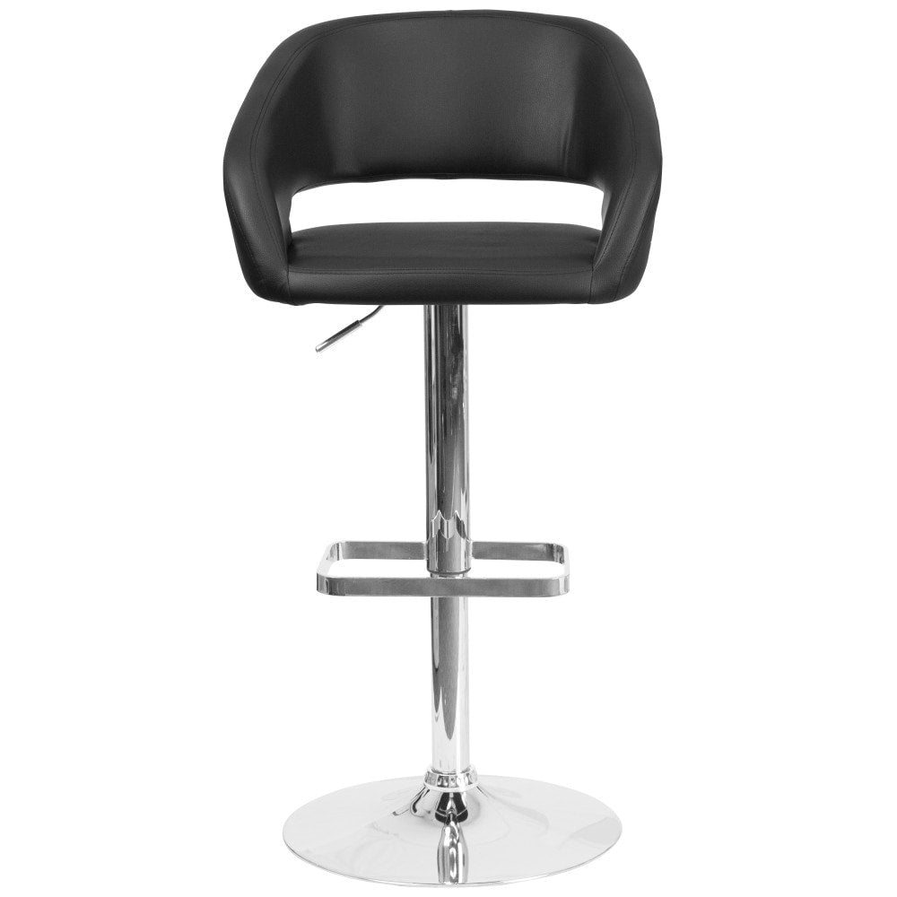 Tabouret de bar moderne rembourré et à hauteur réglable avec dossier arrondi