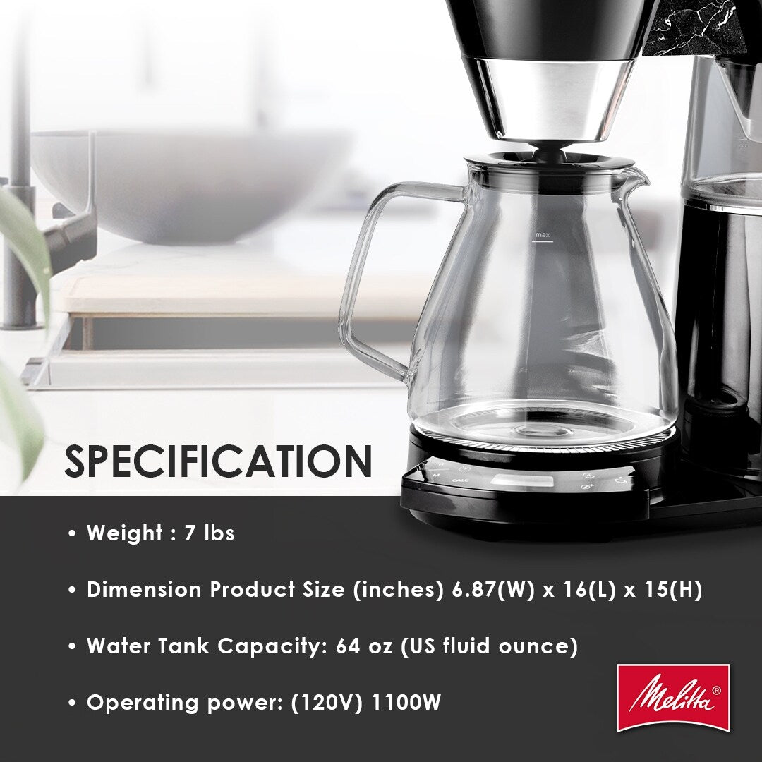 Vision, cafetière à filtre 12 tasses de luxe avec tableau de bord rotatif