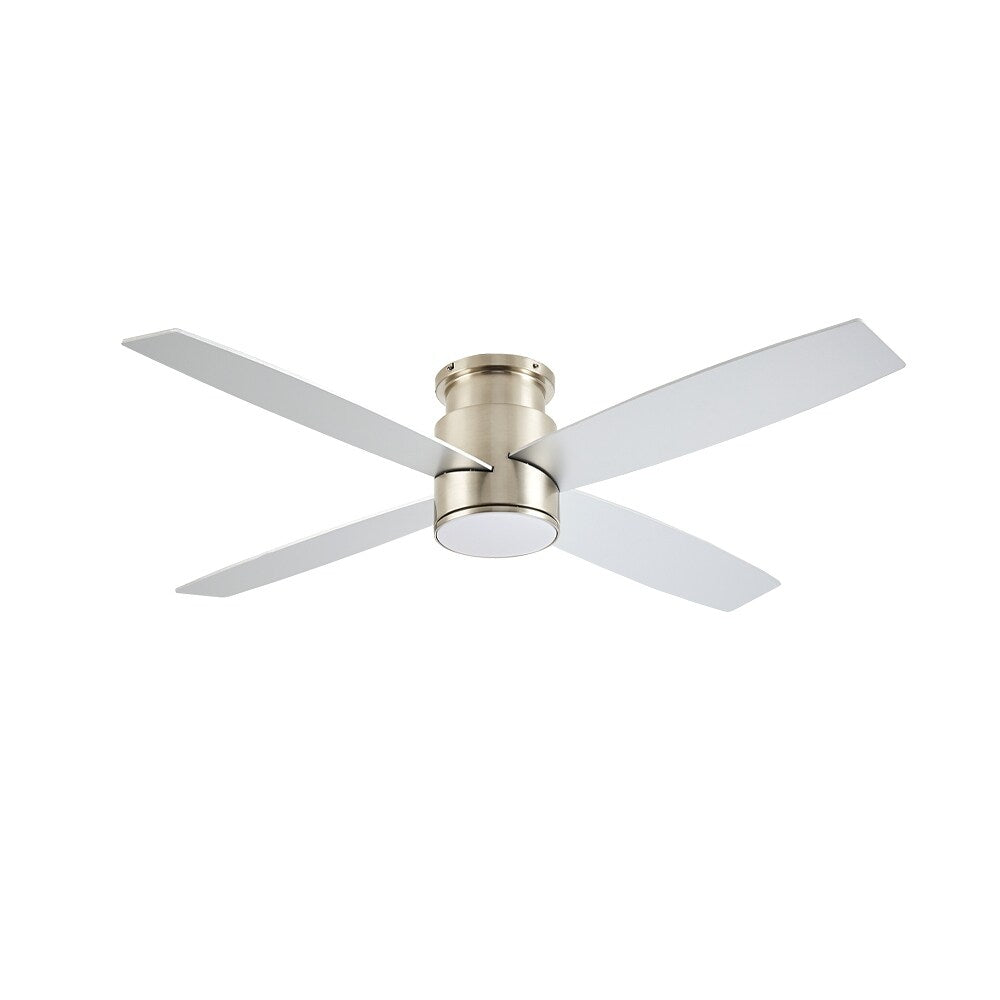 Ventilateur de plafond encastré WINGBO 44/52 pouces à courant continu avec éclairage et télécommande, 4 pales réversibles