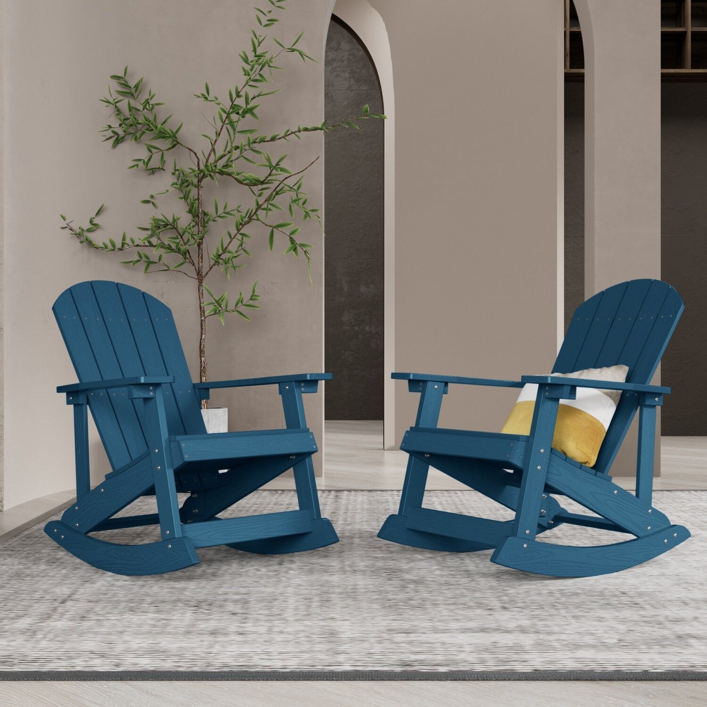 WINSOON Chaise à bascule d'extérieur pour tout type de météo, lot de 2