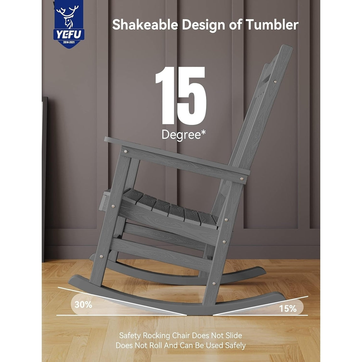 WINSOON Chaise à bascule d'extérieur pour tout type de météo, lot de 2