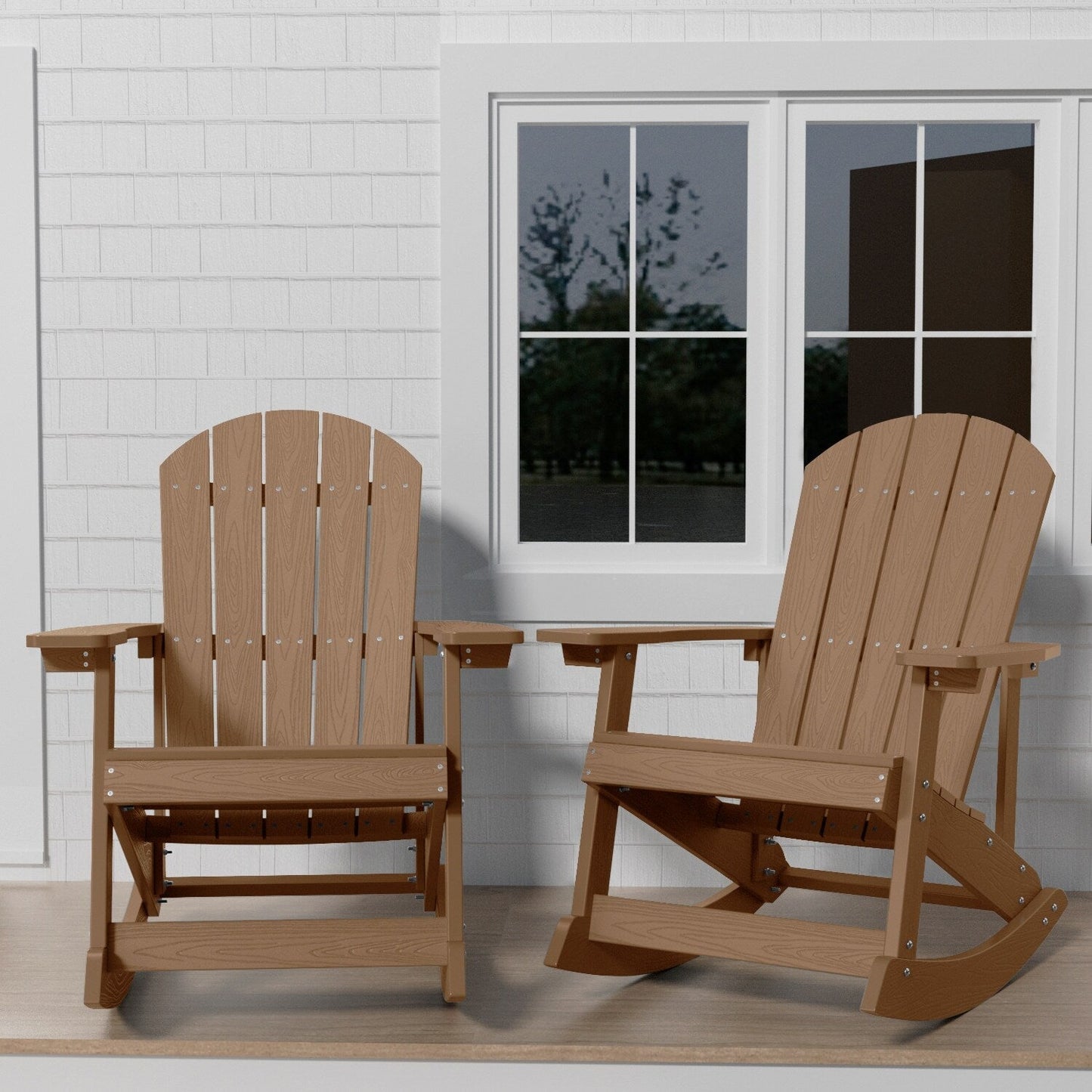 WINSOON Chaise à bascule d'extérieur pour tout type de météo, lot de 2