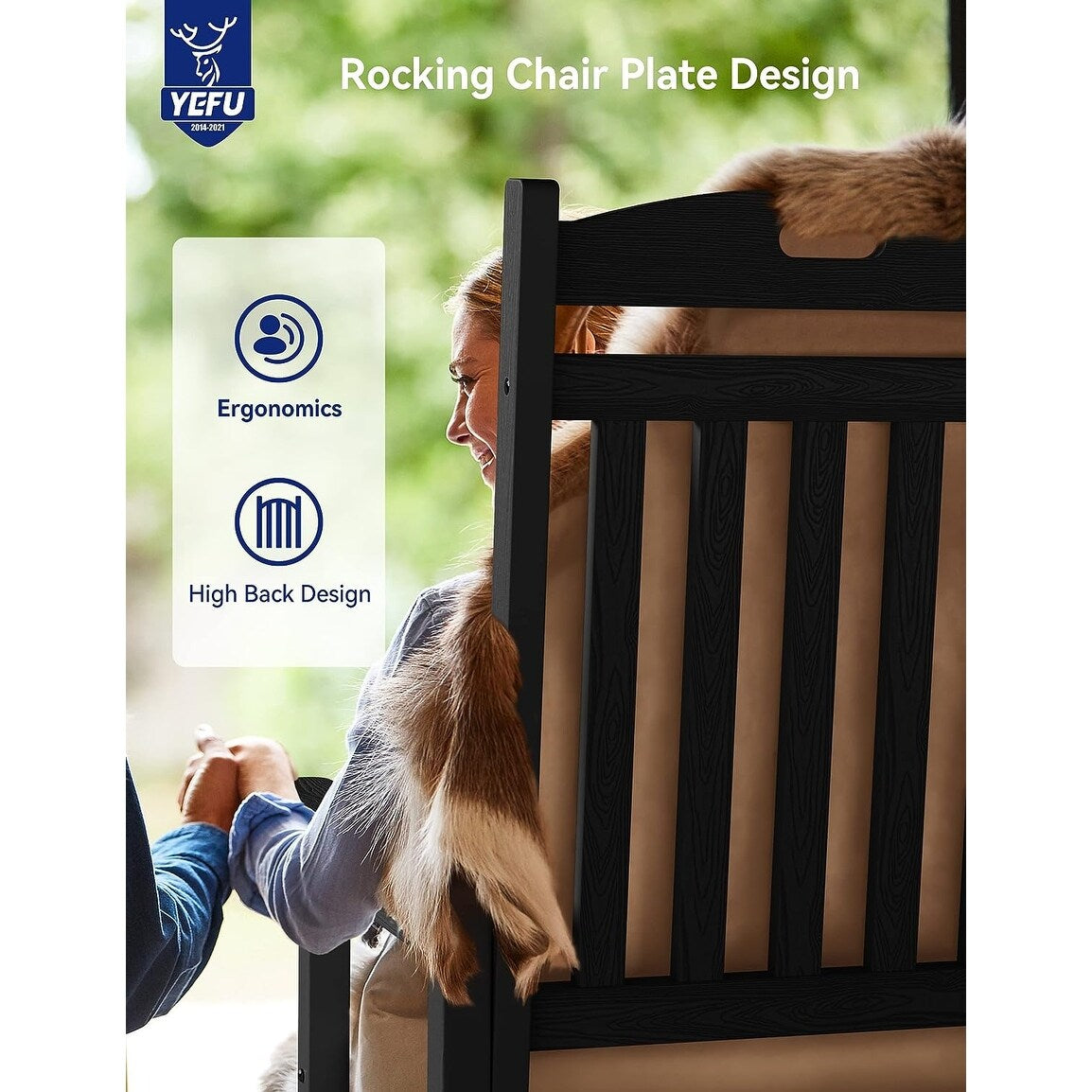 WINSOON Chaise à bascule d'extérieur pour tout type de météo, lot de 2
