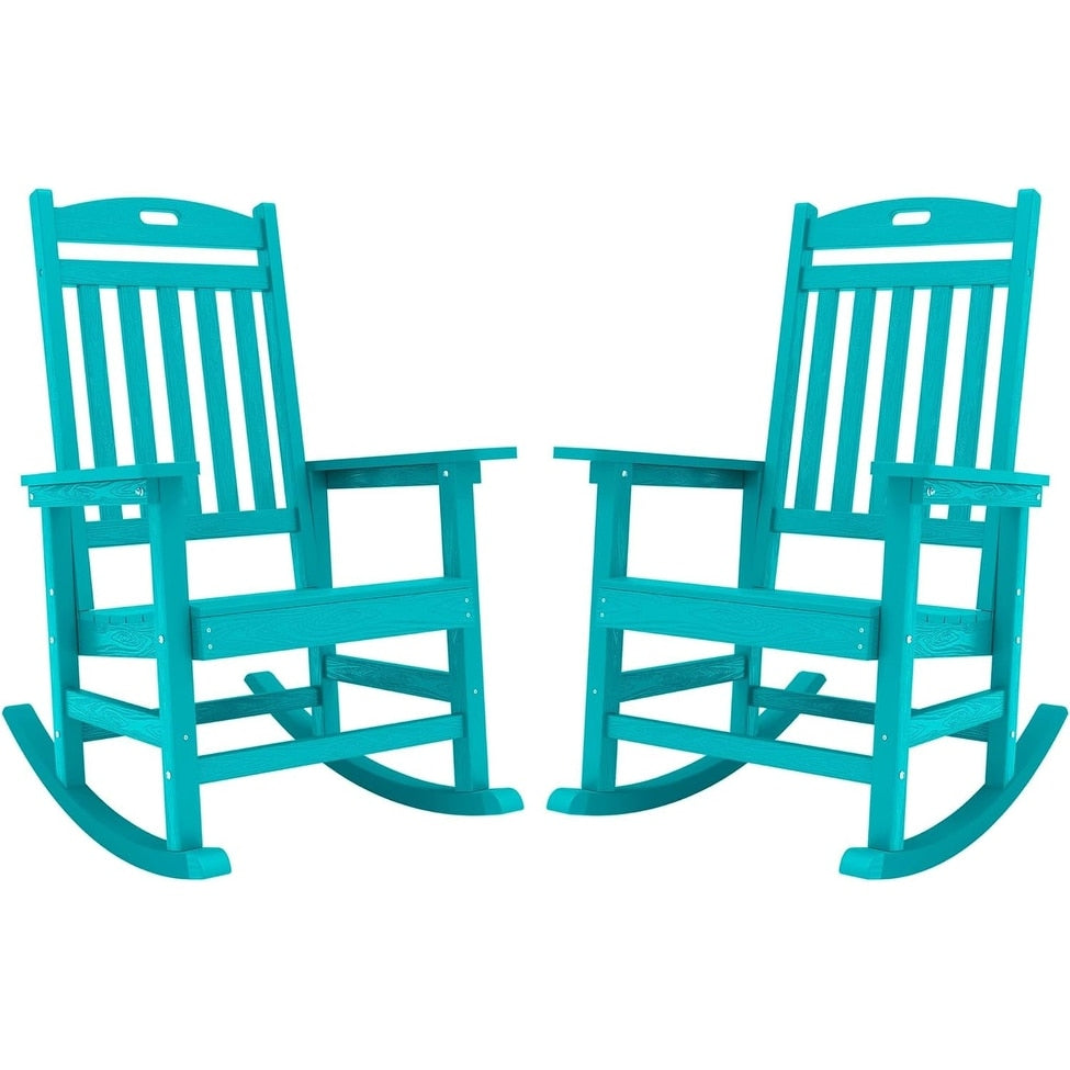 WINSOON Chaise à bascule d'extérieur pour tout type de météo, lot de 2