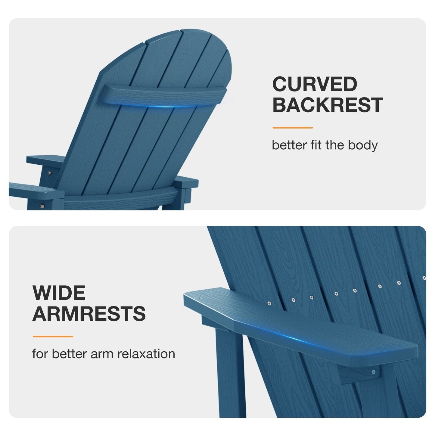 WINSOON Chaise à bascule d'extérieur pour tout type de météo, lot de 2