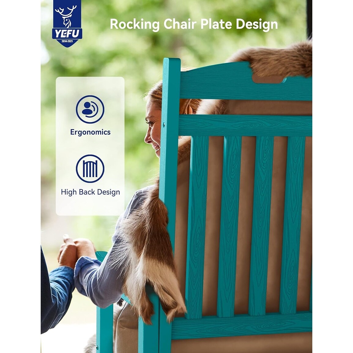 WINSOON Chaise à bascule d'extérieur pour tout type de météo, lot de 2