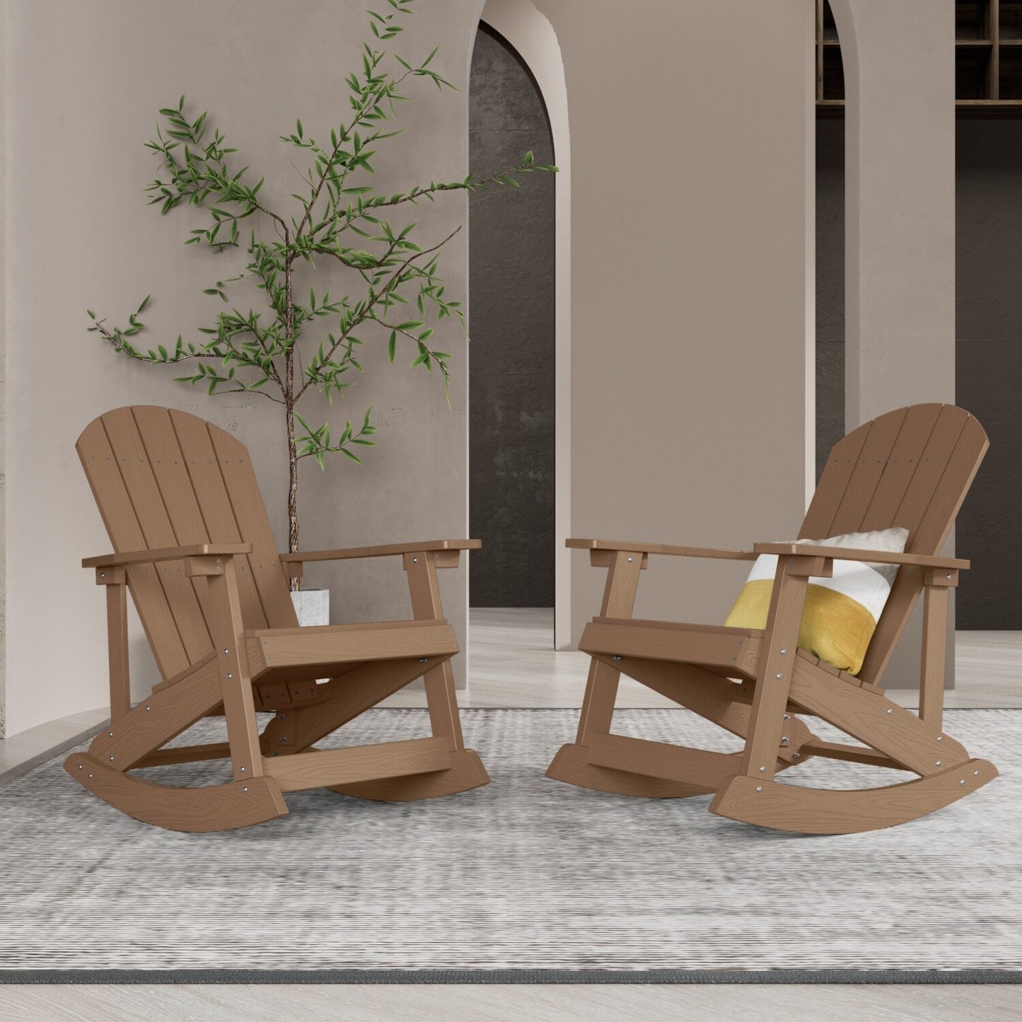 WINSOON Chaise à bascule d'extérieur pour tout type de météo, lot de 2