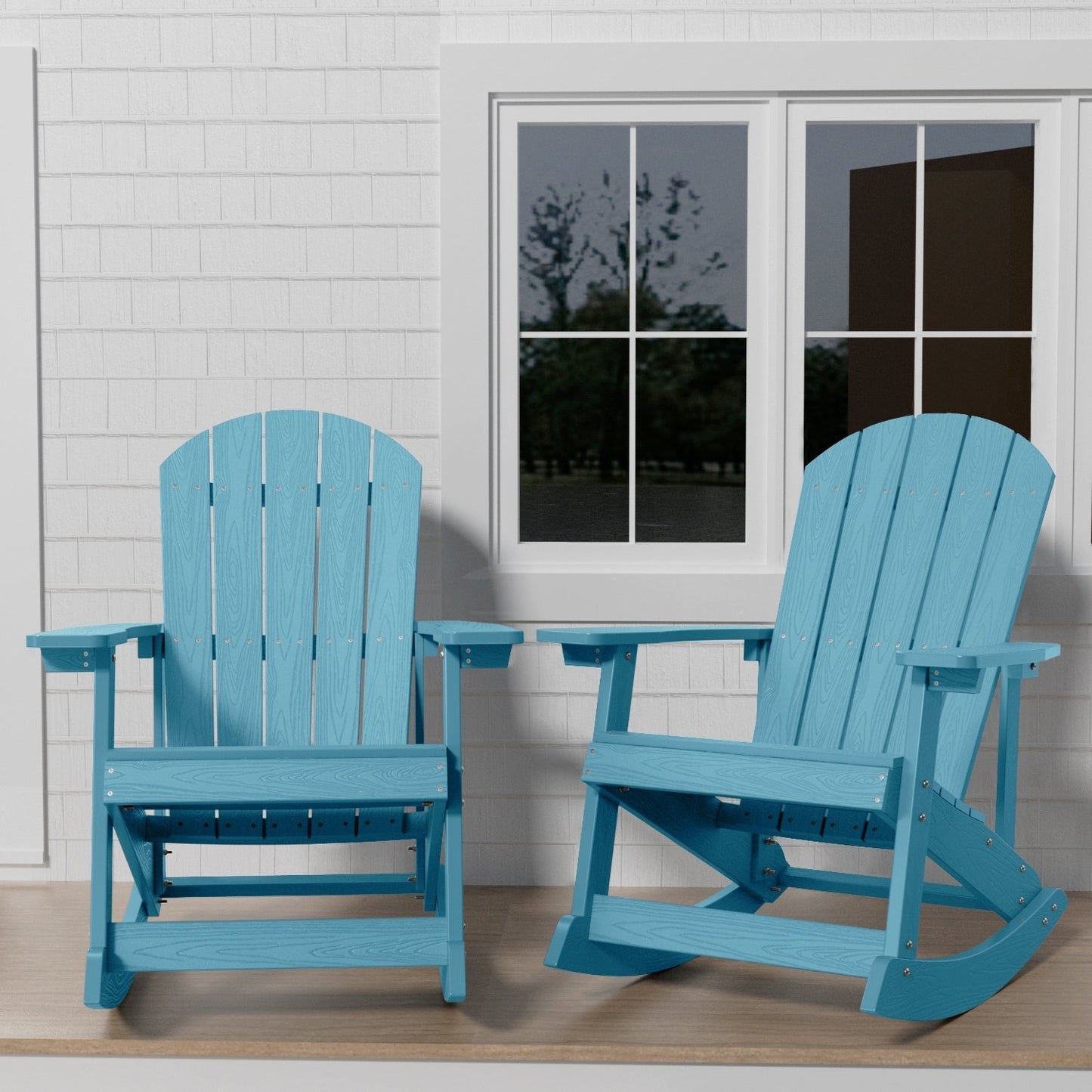 WINSOON Chaise à bascule d'extérieur pour tout type de météo, lot de 2