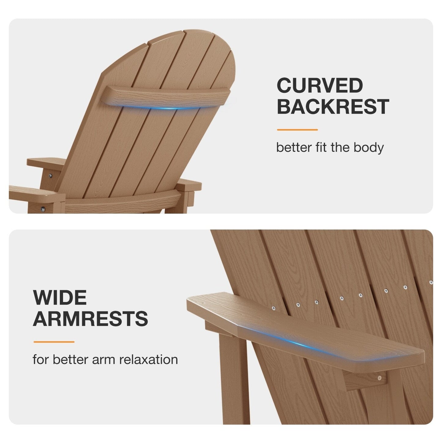WINSOON Chaise à bascule d'extérieur pour tout type de météo, lot de 2