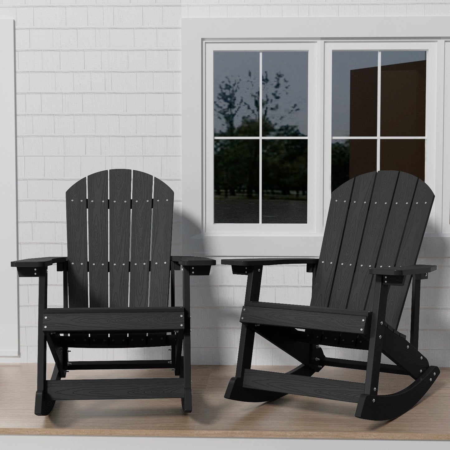 WINSOON Chaise à bascule d'extérieur pour tout type de météo, lot de 2