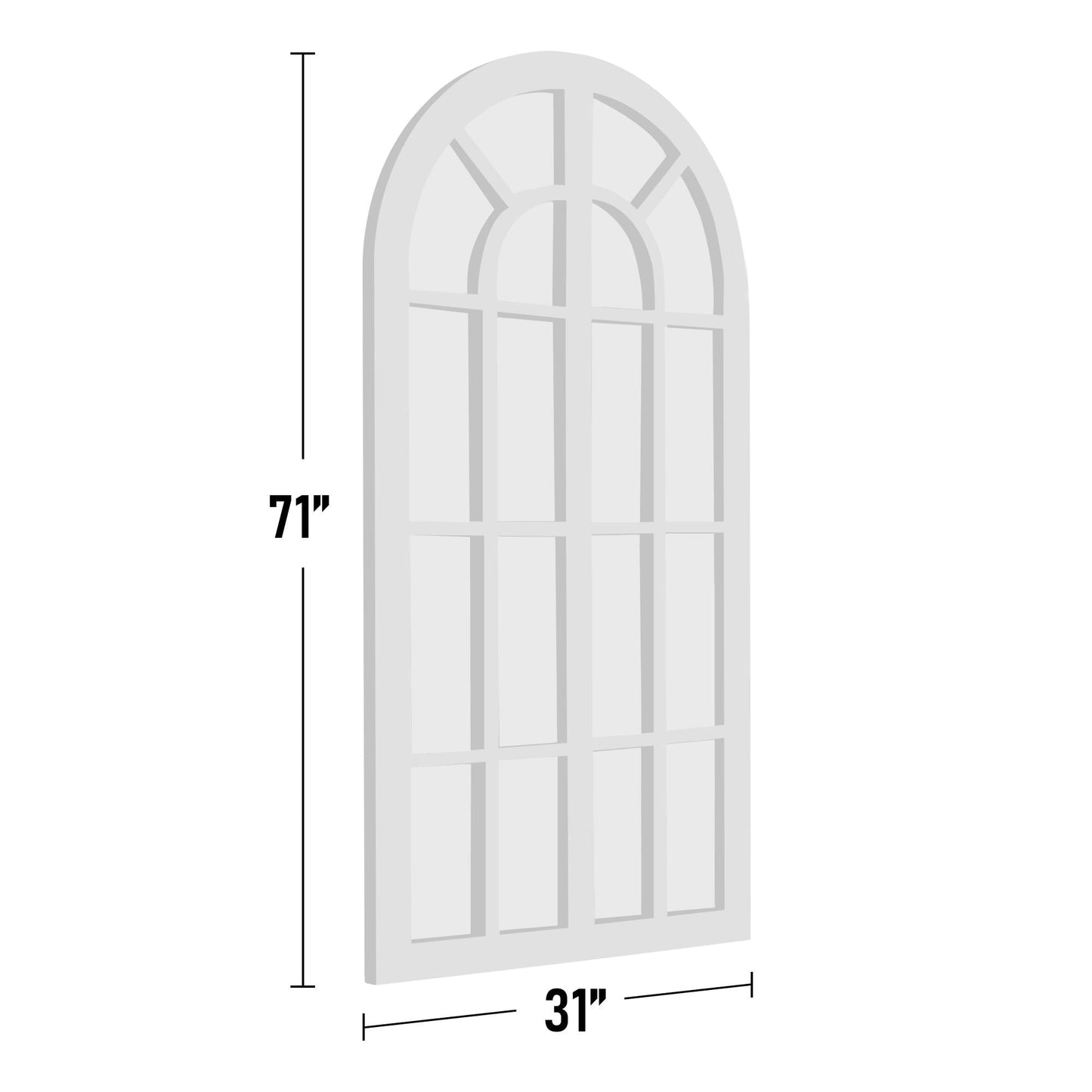 Miroir en forme de fenêtre, miroir en bois incurvé, 71'' L*31'' l