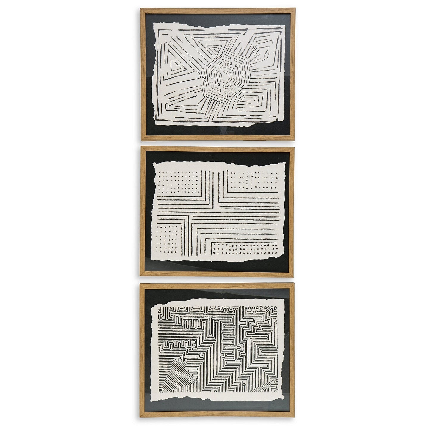 Wonderstow, ensemble de 3 tableaux muraux noir/beige