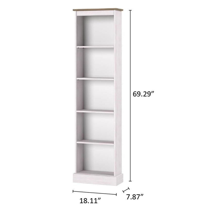 Étagère à livres en bois, haute et étroite, collection Corona | Furniture Dash