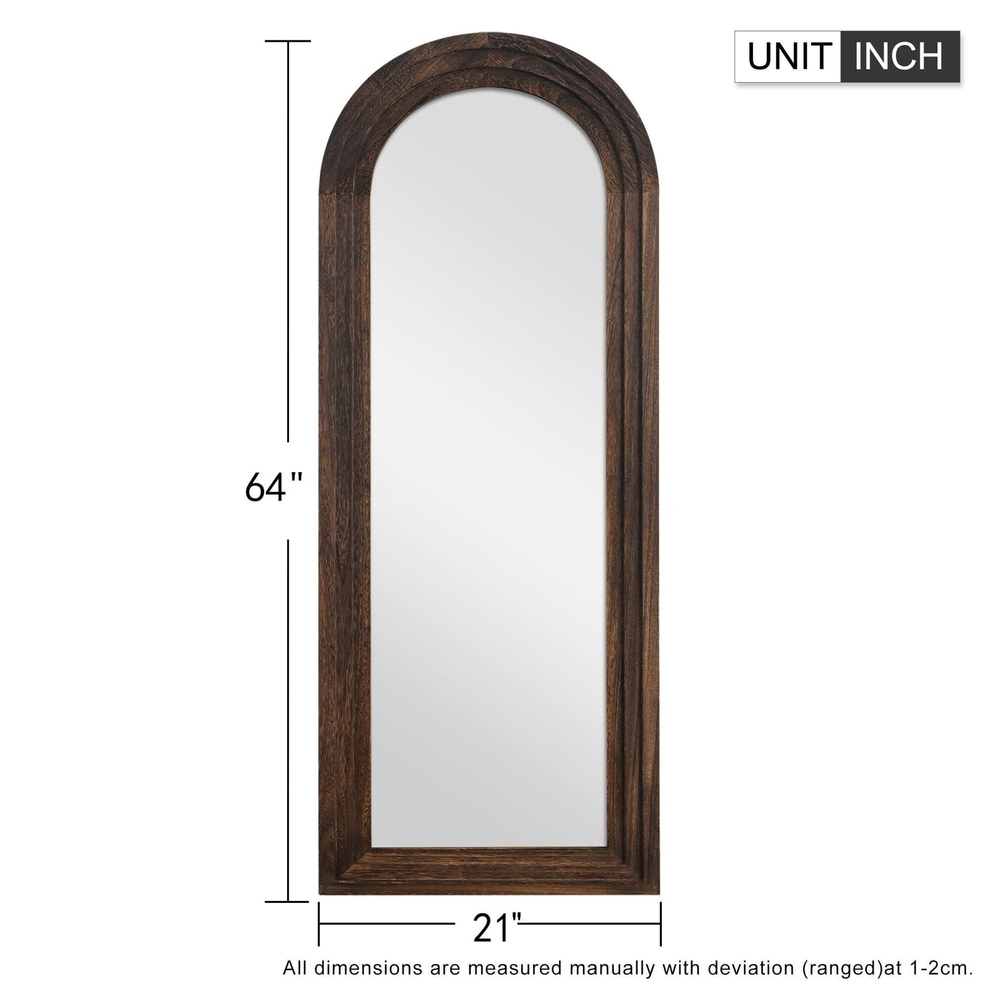 Miroir mural à cadre en bois, style échelle - 64*21