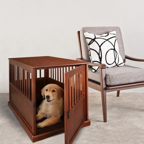 Table d'appoint en bois pour panier pour animaux de compagnie avec porte verrouillable