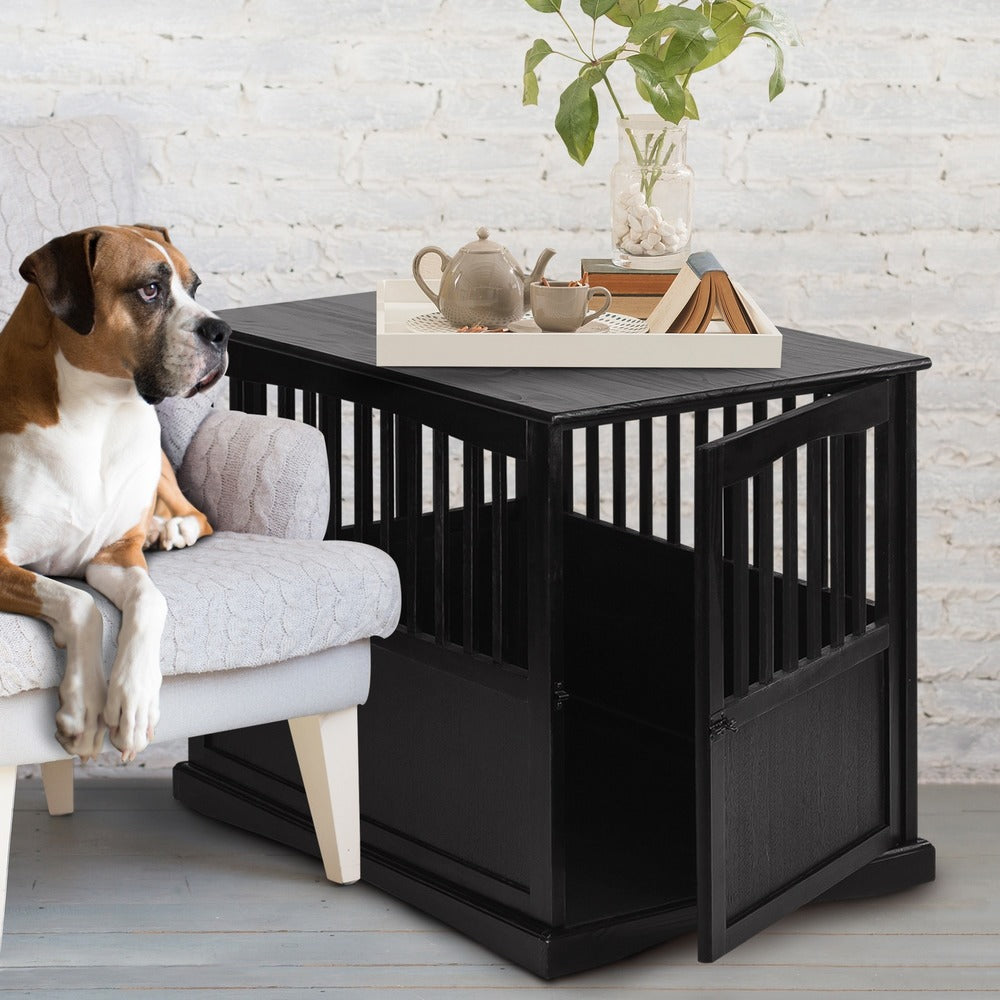 Table d'appoint en bois pour panier pour animaux de compagnie avec porte verrouillable