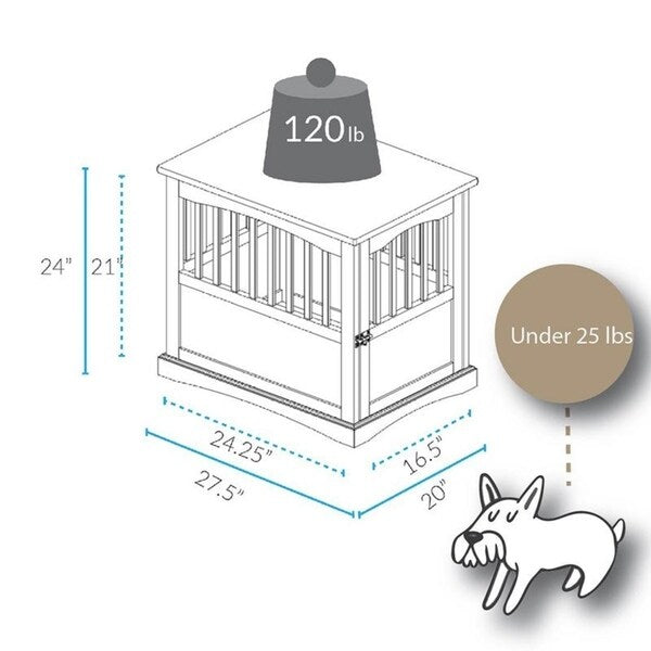 Table d'appoint en bois pour panier pour animaux de compagnie avec porte verrouillable