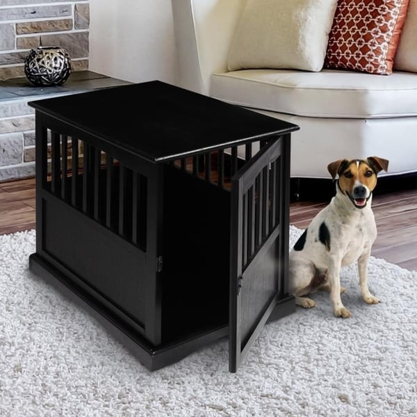 Table d'appoint en bois pour panier pour animaux de compagnie avec porte verrouillable