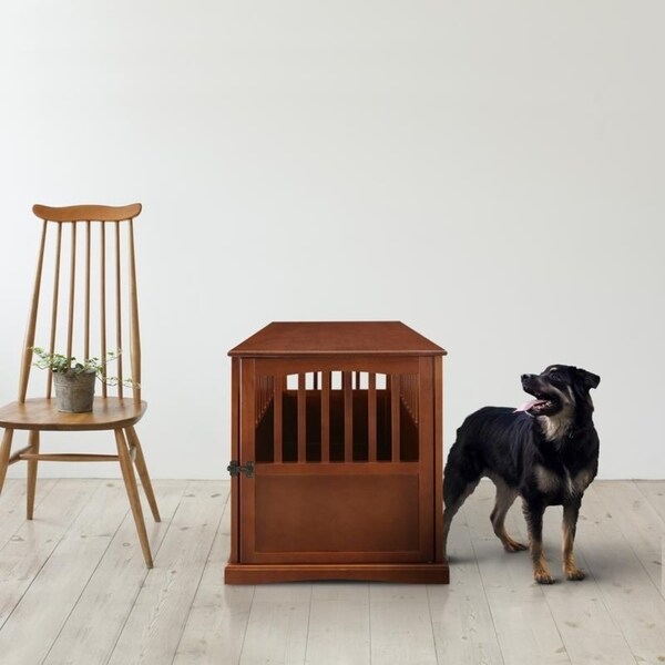 Table d'appoint en bois pour panier pour animaux de compagnie avec porte verrouillable
