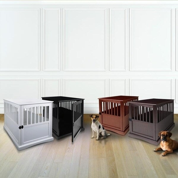Table d'appoint en bois pour panier pour animaux de compagnie avec porte verrouillable