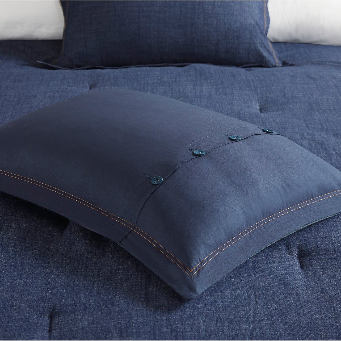 Ensemble de couette en jean Perry Blue de Woolrich, surdimensionné et surrempli.